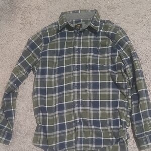Lee Men's Casual Plaid Shirt in Green and Navy